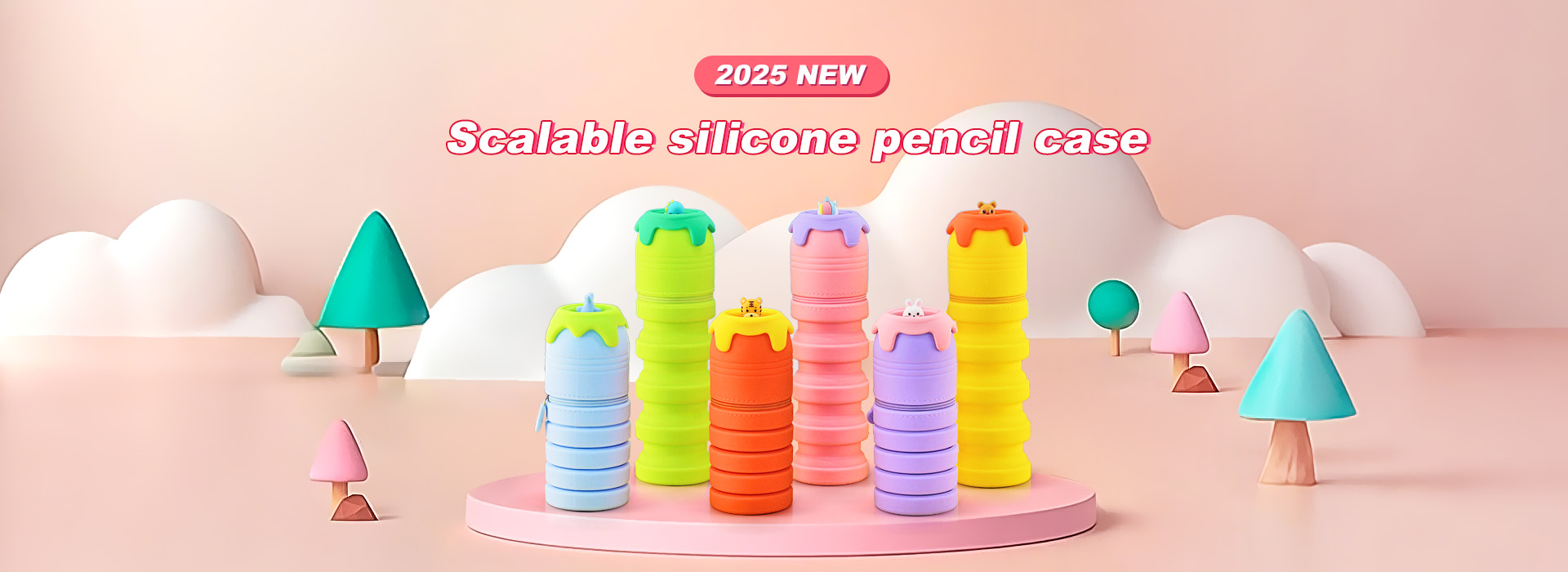 Scalable silicone pencil case