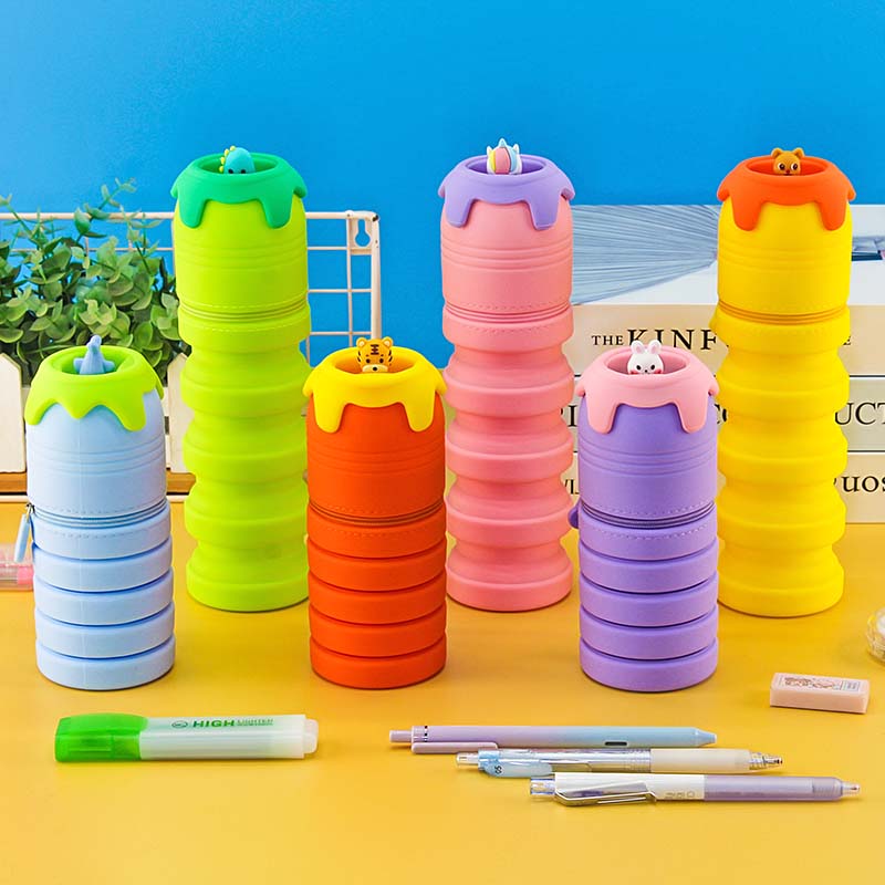 QS-2031 Jumping Animals Original Design Silicone Pencil Case