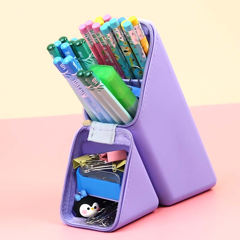 QS-2030 flip and stand stylish silicone pencil box