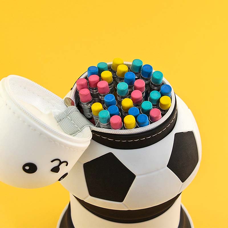 QS-2032 Bear Football Scalable Silicone Pencil Case
