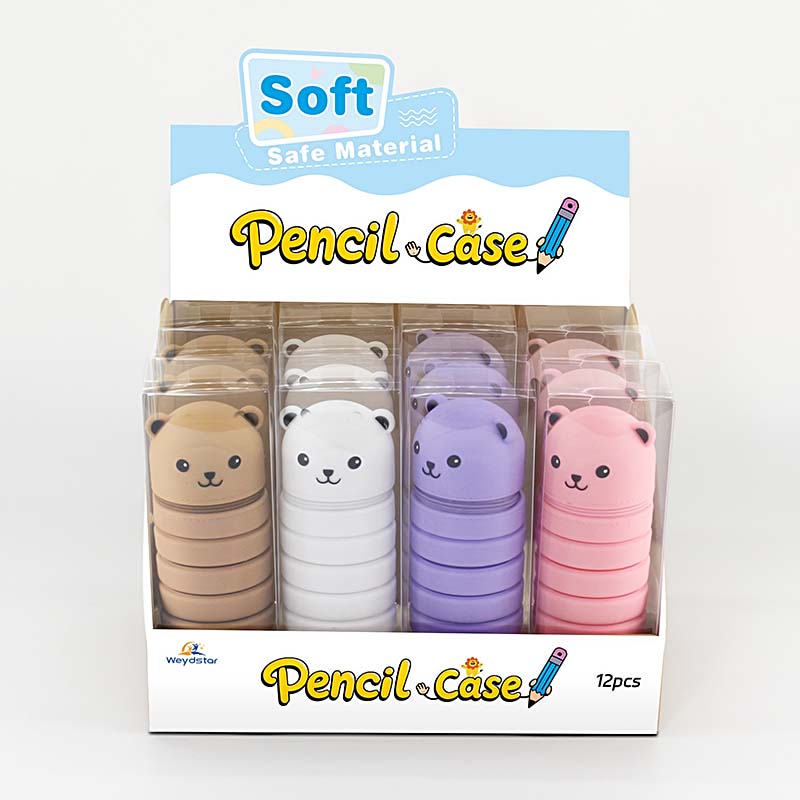 WD-309 Bear Scalable Silicone Pencil Case
