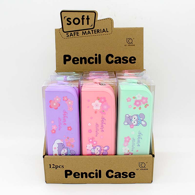 QS-2001 Sakura Rabbit Silicone Pencil Box