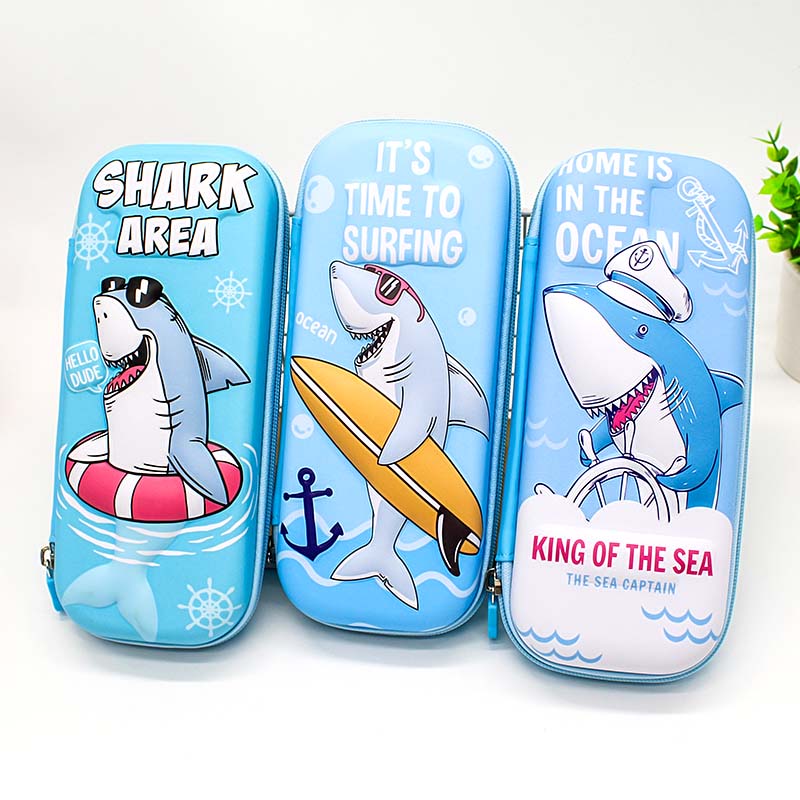 JS-6537 Shark Style Hotsell EVA Pen Box For School Kids