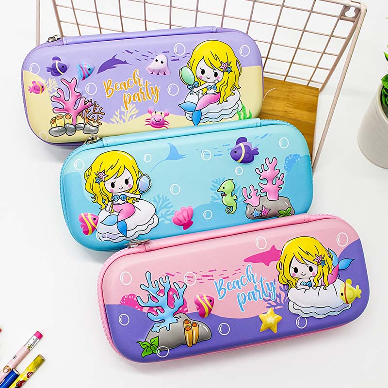 JS-6532 Mermaid Under The Sea EVA Pen Box Big Capacity For Girls