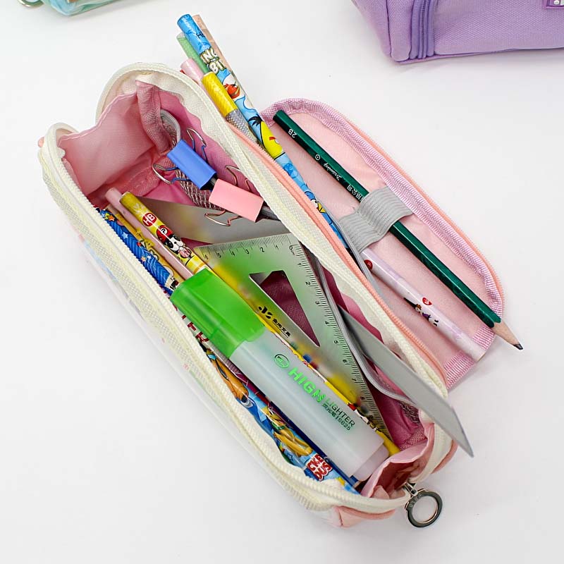 JS-6628 Window 2 Layers Multifunctional Pencil Bag
