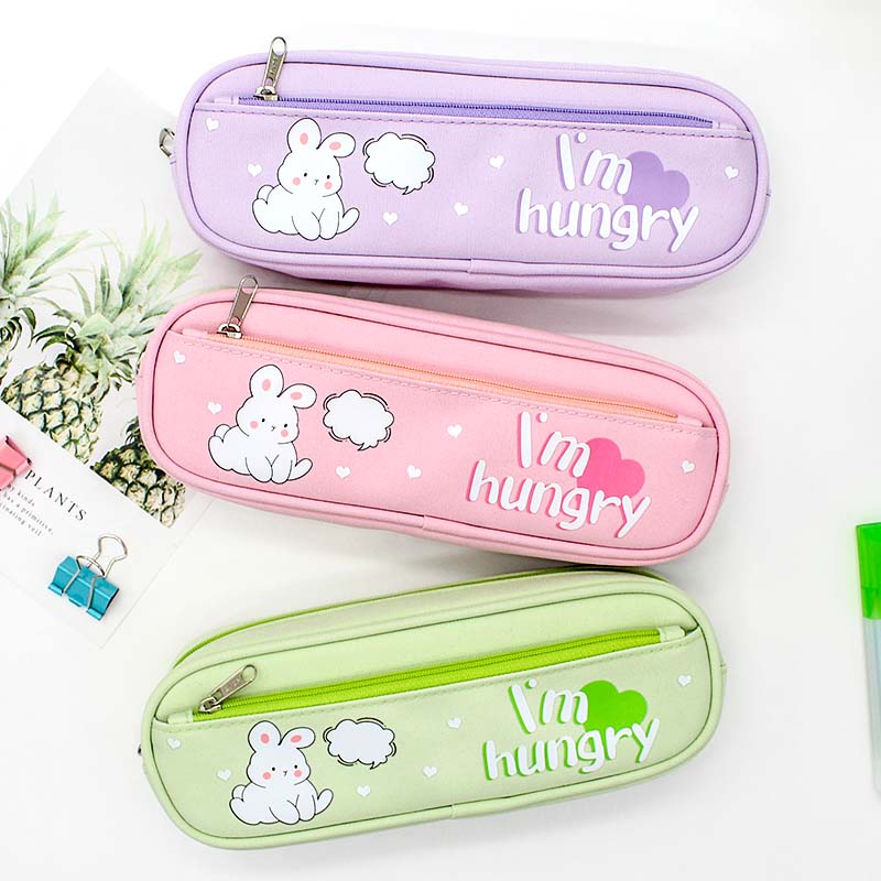 JS-6624 Hungry Rabbit 2 Layers Pencil Bag