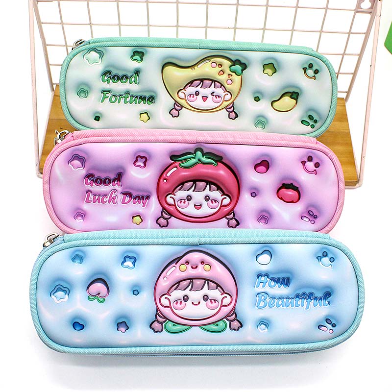 JS-6687 Fruit Girl Multifunctional Pencil Bag