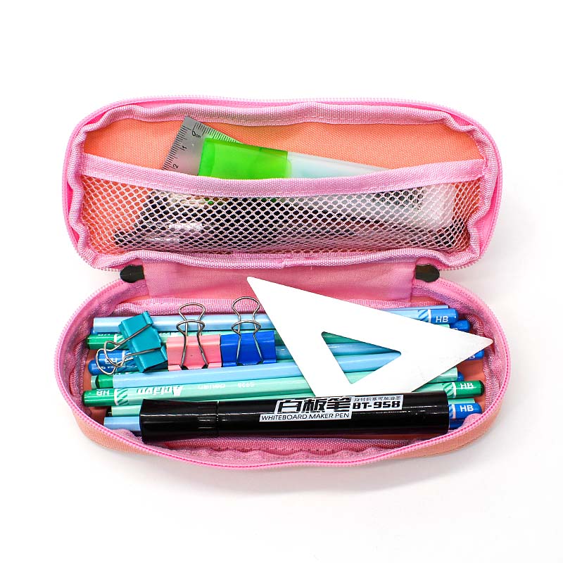 JS-6681 Gauze 2 Layers Multifunctional Pencil Bag