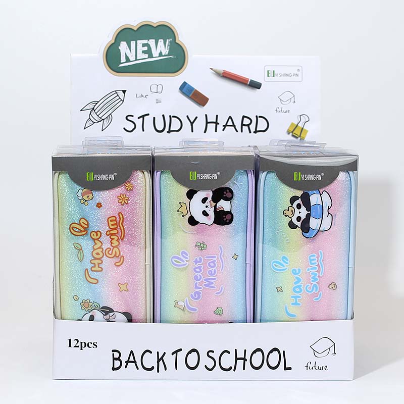 JS-6719 Panda Rainbow PVC Pencil Case