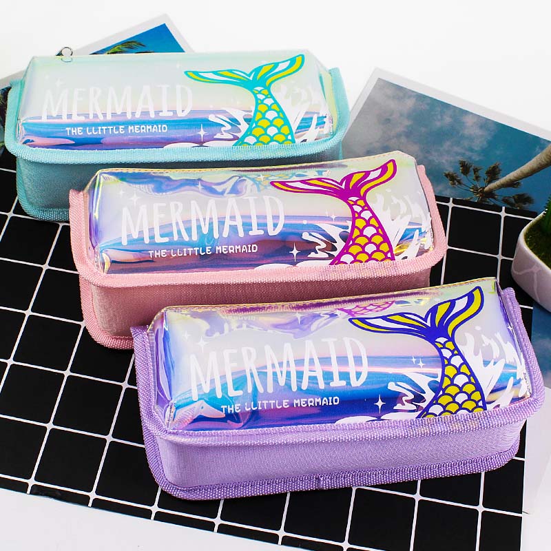 JS-6391 Mermaid 2 Layers Pencil Bag
