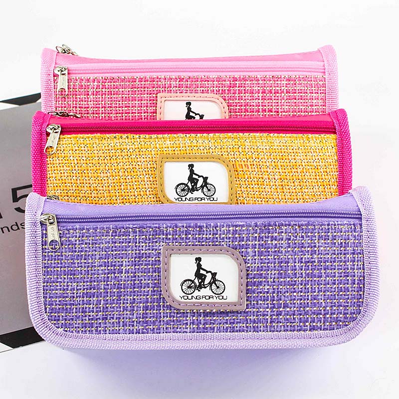 JS-8036 Bicycle 2 Layers Pencil Bag