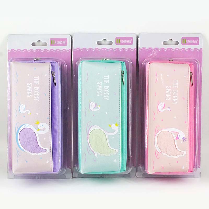 JS-6521 Swans 2 Layers Pencil Bag